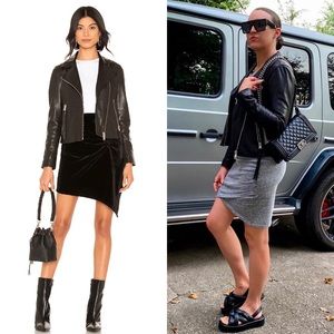 ALLSAINTS DALBY LEATHER BIKER JACKET Black Size 10 US